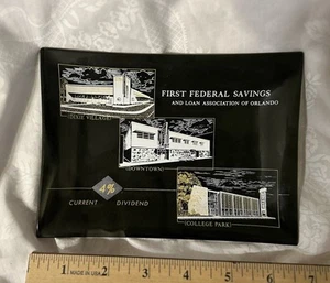 Vintage Bank Advertising Ashtray Trinket Dish First Federal Savings Orlando EUC - Picture 1 of 2