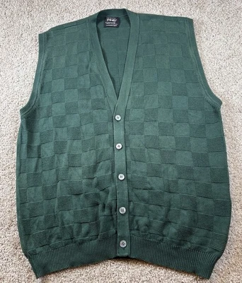 PING Men’s Knit Golf Vest Sz L (46)  Karsten Cotton SCOTLAND Hunter Green Design - Image 1 of 4