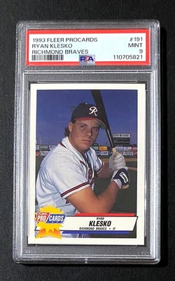 1993 PROCARDS - RYAN KLESKO MINOR LEAGUE PSA 9 MINT - BRAVES PSA 10 No More - Image 1 of 2