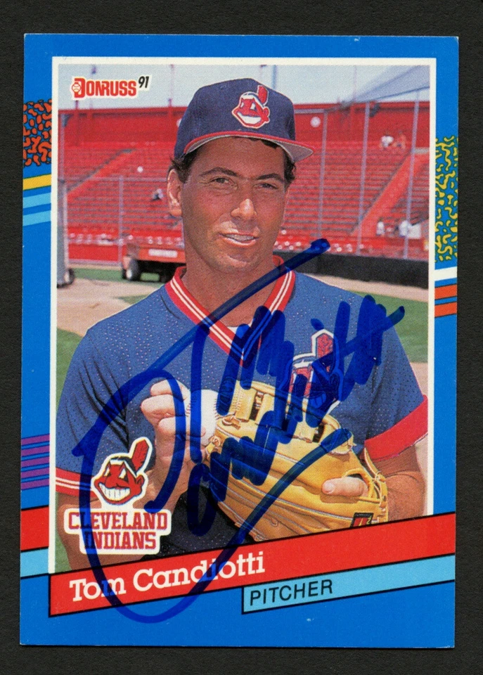 Tom Candiotti #115 签名亲笔签名 1991 年 Donruss 棒球集换卡  — 第 1/1 张图片