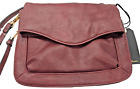 Moda Luxe Womens Burgundy Fold Over Crossbody Bag One Size Purse Expandable Gold
