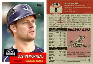 2016 Topps Archives JUSTIN MORNEAU Baseball Card 8 Colorado Rockies