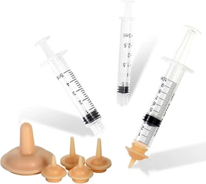 5PCS Pet Feeding Nipple-Contains 3 Syringes, Silicone Material Kitten Puppy Nipp - Picture 1 of 12