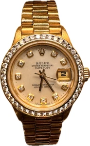 Ladies 18k Gold Rolex Diamond Datejust Watch Model  69178 - Picture 1 of 16