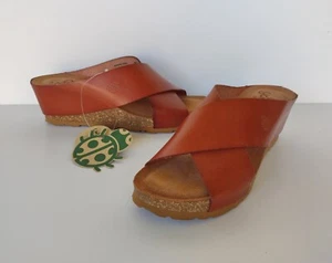 Sandalias de cuña de corcho con correa cruzada de cuero marrón YOKONO para mujer talla 9 - Imagen 1 de 6