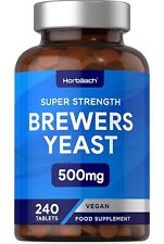 Brewers Yeast 500mg | 240 Vegan Tablets | Natural Source of B-Vitamins, Amino A