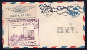 USA 1931 First Flight Cover Salina Kansas. Advertising Label / Cinderella - Picture 1 of 2
