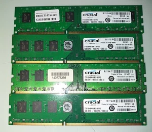 16GB (4x4GB) Crucial DDR3-1600 (PC3-12800) CT51264BA160B.C16FER2 DIMM Memory - Picture 1 of 1