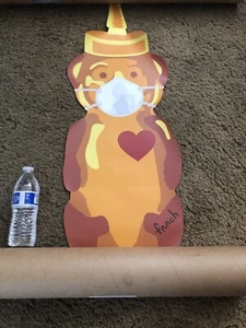 FNNCH Herz Maske Honigbär Druck Brandneu Original Versender - Bild 1 von 4