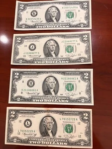 4 - $2 bills 1976 series in excellent condition - Picture 1 of 9