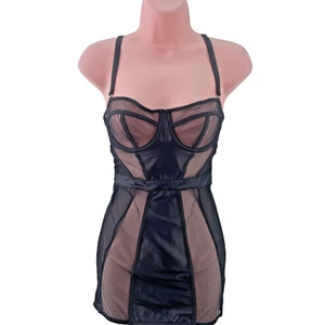 Figleaves Pimlico Underwired Balcony Body, Mesh and Satin Slip Dress, Size 32D - Picture 1 of 15