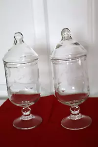 Tarros de boticario con patas de cristal transparente Princess House/frascos de caramelo con tapa nuevos sin etiquetas - Imagen 1 de 6
