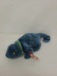 TY Beanie Baby - RAINBOW the Chameleon Dark Blue (9 inch) - MWMT's Stuffed Toy - Picture 1 of 4