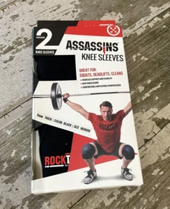 NEW ASSASSINS Knee sleeves RockTape Pair black size medium Lift CrossFit gym - Picture 1 of 4