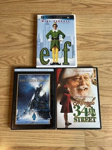 Christmas Movies Set DVD - ELF - Miracle On 34th Street - The Polar Express - Picture 1 of 6