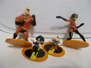 4 Disney the Incredibles Figures Bob Parr Helen Jack Jack & Edna "E" Mode - Picture 1 of 8