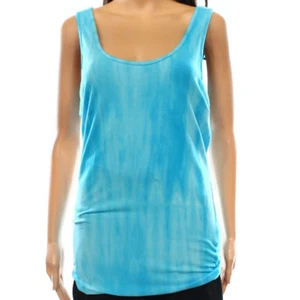 Nwt Joan Vass Studio Women's Turquoise Tie-Dye Scoop Neck Tank Top Sizes S & M - Picture 1 of 4