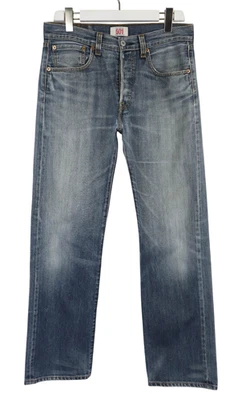 Levi's 501 Vaqueros Hombres W32/L32 Desteñir Efecto Botón Fly Recto Pierna - Imagen 1 de 4