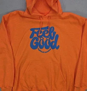 Good Mythical Morning Orange Feel Good Spellout Hoodie YouTube Rhett Link Large - Picture 1 of 10