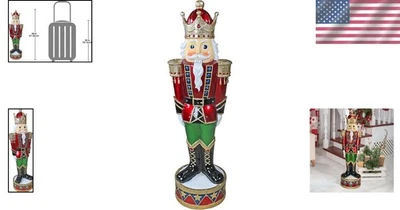 Illuminated Bavarian-Style Holiday Nutcracker Statue - Image 1 of 4