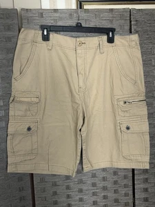 Plugg Shorts Mens Sz 36 Tan 100% Cotton Cargo 11" Inseam - Picture 1 of 4