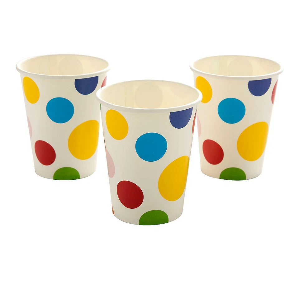 Tazas de papel a lunares coloridas Fun Express - 8 quilates Foto 1 de 1