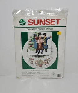 Sunset Dickens Village Tree Skirt Counted Cross Stitch Kit 18317 Karen Zabroski - Picture 1 of 5