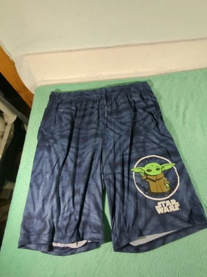 Star Wars Mandalorian Grogu Mens Tie-Dye Pajama Bottoms Sleep Shorts XL - Image 1 of 4
