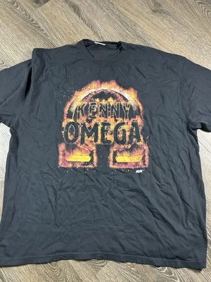 Kenny Omega AEW Wrestling 'Blazing' Black Botched Tee Shirt Mens Size 3XL - Image 1 of 4