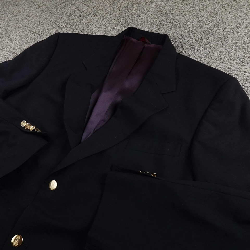 Blazer Savile Row Para Hombres 44R Azul Marino Lana Dorado Botones Abrigo Deportivo Traje Chaqueta Foto 1 de 4