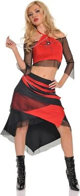 Spider Princess Witch Vampire Goth Punk Fancy Dress Halloween Sexy Adult Costume - Image 1 of 2