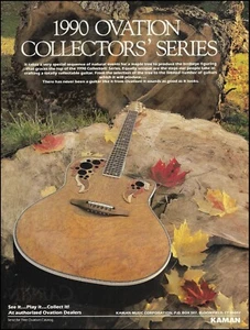 Pubblicità chitarra limitata Ovation Collectors Series 1990 8 x 11 stampa pubblicitaria - Foto 1 di 3