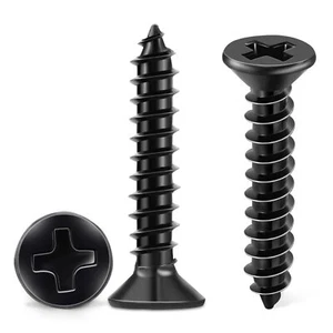 TPOHH 100 PCS #6 X 3/4 inch Stainless Steel 18-8 (A2) X inch, Black - Picture 1 of 7