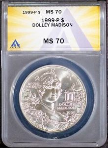 1999-P $1 Silver Dolley Madison MS 70 ANACS # 7603449 + Bonus - Picture 1 of 2