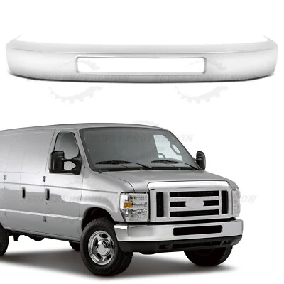 Silver Front Bumper Face Bar For 2008-2019 Ford Econoline E150 E250 E350 E450 - Imagem 1 de 4