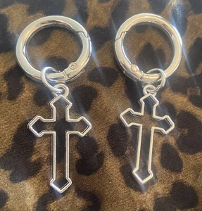 Goth Punk Alt Scene - Pair Of Boot Charms - Cross  (2 Charms) - Picture 1 of 1