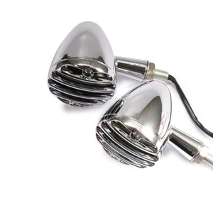 12v Motorcycle Retro Grill LED Turn Signal Indicator Light Cafe Racer Old School - Bild 1 von 11