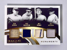 BABE RUTH, MICKEY MANTLE, MARIANO, FORD 1/10 GAME WORN JERSEY Panini Immaculate