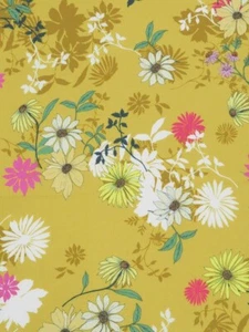 Spring Bloom Floral Rayon Voile Fabric Summer Flowers Asian Theme By the Yard - Picture 1 of 2