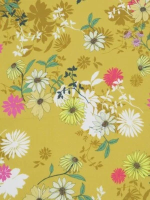 Tela de gasa de rayón floral flor de primavera flores de verano tema asiático por yarda Foto 1 de 2