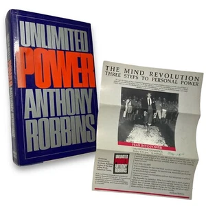 Anthony Tony Robbins SIGNED 1986 1st Ed. "Unlimited Power" HC Book & Brochure - Foto 1 di 8