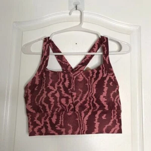 Asics Womens Sports Bra M Pink Racerback Square Neck Pullover Activewear NWT - Picture 1 of 6