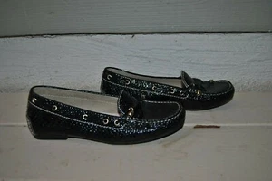 Designer STONEFLY Black Patent Leather  Moccasins  Size 37 - Picture 1 of 5