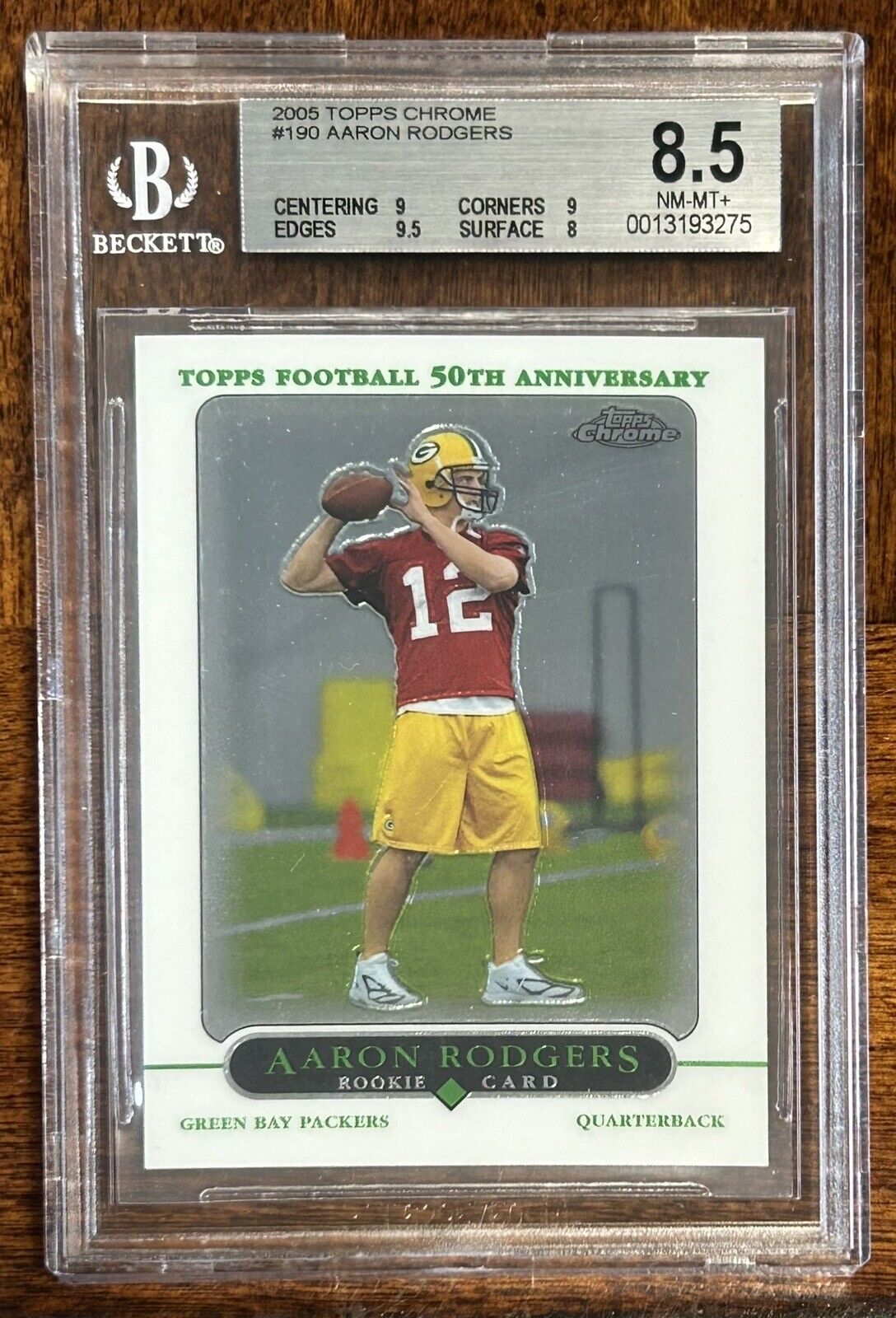 2005 Topps Chrome Aaron Rodgers BGS 8.5 (9, 9.5, 9, 8) Rookie Card RC #190 NrMt+