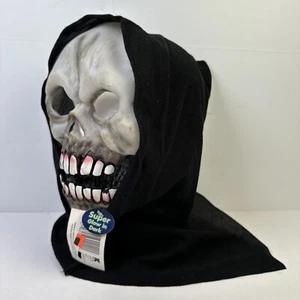 Glow in the Dark Skull Hooded Horror Monster Mask Halloween Haunt Prop OS #7107 - Picture 1 of 6