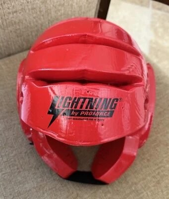 ProForce Lightning Karate MMA Sparing Headgear Red Kids S/M - Image 1 of 4