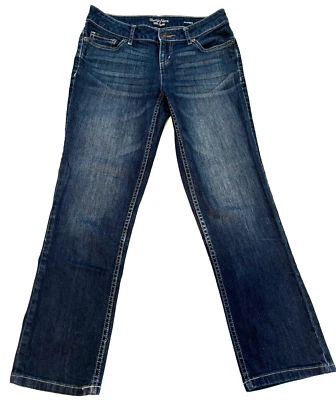 Pantalones de mezclilla para mujer Simply Vera Wang talla 2 rectos recortados con solapa bolsillos elásticos Foto 1 de 4