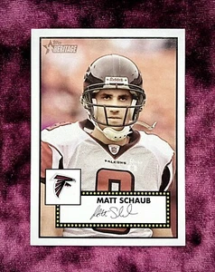 Camiseta deportiva Matt Schaub 1952 Topps Heritage como nueva facsímil Auto Falcons UVA Virginia - Imagen 1 de 4