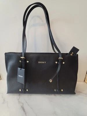 Bolso Bandolera DKNY Cuero Bo EW Negro Tono Dorado Precio de venta sugerido por el fabricante $188 Foto 1 de 4