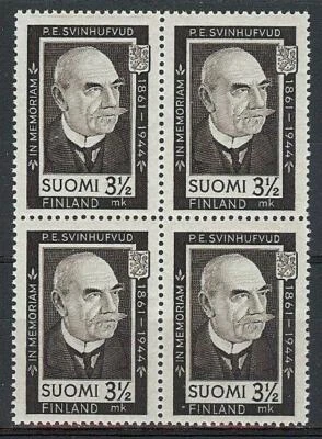 Finland 1944 Sc# 245 Svinhufvud Presedent block 4 MNH - Image 1 of 2